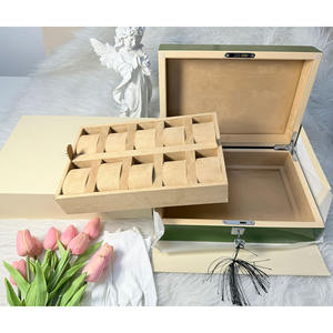 Luxury Piano Green 10 Slots <b>Watch</b> Organizer Box Custom Caja Para Reloj <b>Wooden</b> <b>Watch</b> Storage Box With Logo for brand - Product Image 1