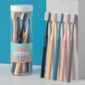 Ensemble de brosses à dents manuelles Haoniu, 10 pièces, poils souples, pour adultes, soins bucco-dentaires, voyage - Product Image 1