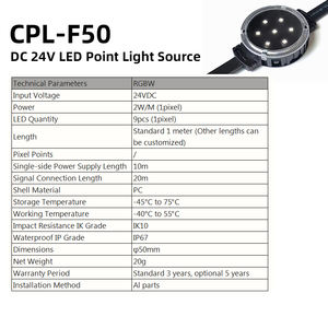 Cpl-F50 Lumière de course extérieure couleur Dmx512 Rgb Source de lumière ponctuelle pour l'éclairage des bâtiments, des ponts et du tourisme culturel - Product Image 3