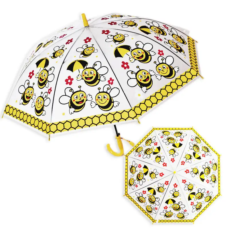 만화 캐릭터 비 스트레이트 키즈 어린이 학생 우산 EVA 소재 공장 중국에서 J 핸들과 귀여운 사용자 정의 로고