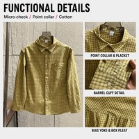 Chemise en popeline OEM personnalisée à micro-œillets, en coton lavé, avec poche plaquée, pour homme, style vintage printemps, faible MOQ