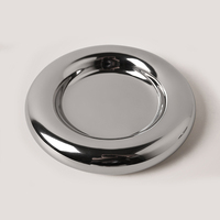 Plateau potelé en céramique plaqué argent métallique pour bijoux, présentoir à bijoux, rangement, dessert, gâteau, snack, assiette à pain, bougeoir