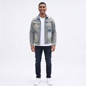 Vêtements décontractés pour hommes Vestes en jean pour hommes et 100% coton Original Bouton Denim Point de travail Slim Fit Vestes en jean - Product Image 1