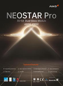 Aiko AIKO-A-MCE54Db 480W 485W 490W Neostar <span class=keywords><strong>Pro</strong></span> 3S + 54 Bifaciale Dubbel-Glazen Zonnepaneel Fotovoltaïsche Paneel - Product Image 2