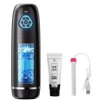 Vibrateur de massage pour la prostate masculine avec éclairage ambiant multicolore et commande vocale intelligente, Godet de masturbation pour hommes