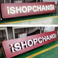 Edelstahl Acrylfarbe Außentür Schild mit Rückwand machen LED LED leuchtende Zeichen