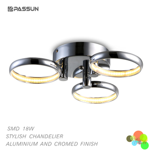 Lámpara de techo led moderna, luz de araña negra mate, 3x6W, accesorio de luz de techo - Product Image 5