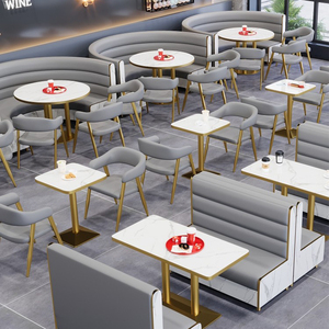 Ensemble de mobilier de restaurant de style moderne pour hôtels, cafés, bars et zones de repos, comprenant table de salle à manger, chaise, canapé et combinaison de sièges. - Product Image 5