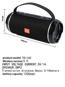 Loa không dây di động TG116C chất lượng tốt nhất, loa mini TWS, hỗ trợ gọi rảnh tay, tính năng dành cho tiệc tùng, FM/TF/USB - Product Image 2