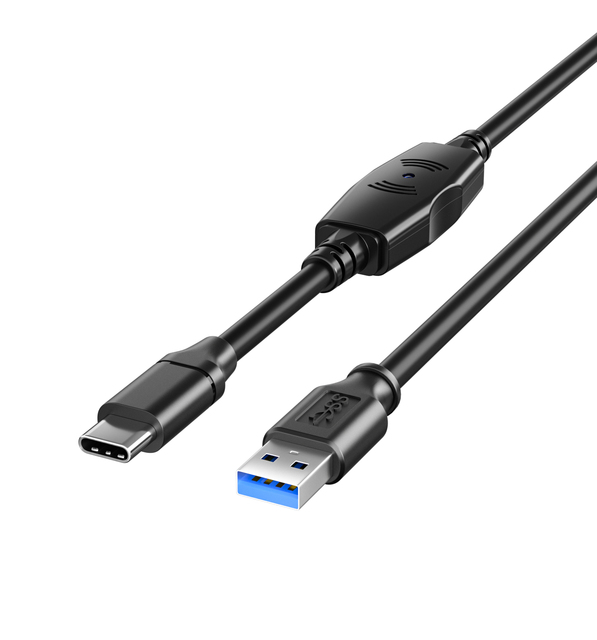 5M/10M/15M/20M Active USB3.0 A-Male to Type-C Male with Signal Booster 5Gbps Extension for Camera Drive Connection A-C Cable