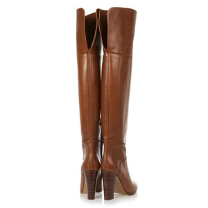 Botas de mujer informales a la moda, talla grande, cuero genuino marrón, tacones altos, altura por encima de la rodilla, botas de estilo invernal para mujer - Product Image 3