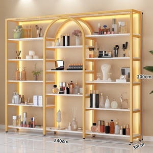 Vitrina de Exhibición Iluminada Personalizada de Múltiples Niveles para Salón de <span class=keywords><strong>Belleza</strong></span>, Almacena Esmalte de Uñas, Gel, Cosméticos, Estante de Almacenamiento Comercial - Product Image 6