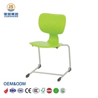 Chaise d'étudiant ergonomique empilable en plastique PP robuste, durable et écologique, avec base en forme de traîneau, conforme à la norme BIFMA, pour salles de classe secondaires