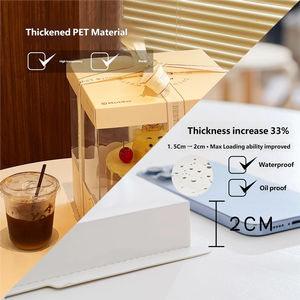 กล่องเค้กวันเกิดแบบใหม่พร้อมแถบกระดาษคาดเอว กล่องบรรจุภัณฑ์ขนมหวานแบบใส ขนาด 6 8 10 12 นิ้ว สำหรับงานปาร์ตี้งานแต่งงาน - Product Image 5