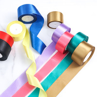 Ruban en satin polyester de 4 cm pour la décoration de gâteaux, la fixation de fleurs, matériel coloré pour la création de roses DIY, accessoires pour cheveux, décorations de mariage et de centres commerciaux