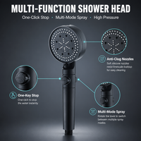Pommeau de douche universel en plastique à 5 modes pour robinet de cuisine, haute pression et économie d'eau, pour salle de bain