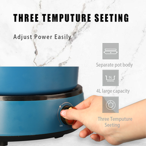 Poêle électrique domestique en aluminium MLD 4L, 1350W, couvercle en verre trempé, commande mécanique, revêtement antiadhésif, économie d'énergie, classe A, hôtel - Product Image 4