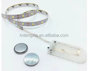 3V button battery powered LED light strip with Adhesive warm white battery powered 2835 light strip for gift box toys crafts