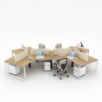 Mobilier de bureau commercial Poste de travail de bureau ouvert à 120 degrés pour 6 personnes