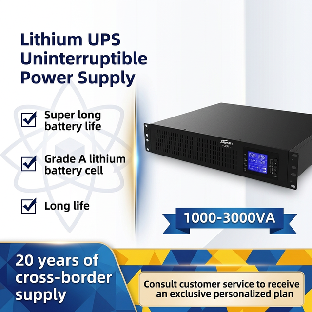 Lithium Rack UPS Power Supply 3000VA New Class a Lithium Iron Acid Battery Computer Room Hospital Medical Equipment Power China