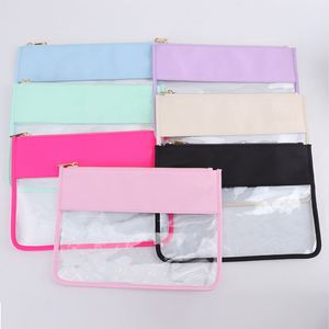 Bolsas de Cosméticos Transparentes de PVC Reutilizables con Cierre, Organizadores de Maquillaje con Letras DIY, Bolsas de Almacenamiento de Maquillaje Resistentes al Agua para Niñas, Moda de Verano - Product Image 2