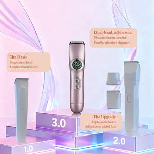 Appareil d'épilation rechargeable 2 en 1 pour le visage et le corps, sec et humide - Sans angle mort - Rasoir pour femmes et épilateur de beauté - Product Image 5