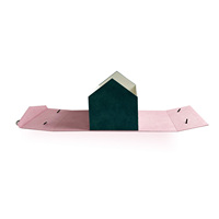 Boîte cadeau en forme de maison à fermeture magnétique portable pliable en carton gris récupérable conçue sur mesure