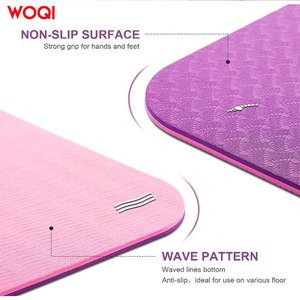Esterilla de yoga plegable WOQI de 6 mm de grosor, color violeta, TPE antideslizante, rectangular, para fitness y moldeamiento corporal - Product Image 3