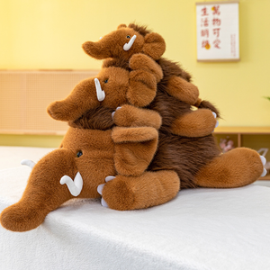 Emulation <strong>Mammoth</strong> Stuffed Forest Animal <strong>Toy</strong> Soft <strong>Plush</strong> Pillow Brown Elephant <strong>Toy</strong> - Product Image 3