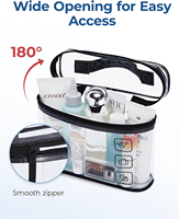 Organisateur de sac cosmétique de maquillage transparent approuvé par la TSA personnalisé sac de voyage taille Quart sacs de toilette essentiels étuis