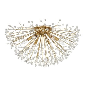 Lámpara de Techo Clásica de Estilo Flush Mount con Cristales y Bronce Envejecido, Iluminación Atemporal para Hoteles, Comedores y Áreas Abiertas - Product Image 2