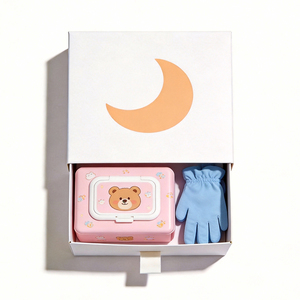 Caja de Recuerdos <span class=keywords><strong>para</strong></span> Bebés Recién Nacidos, Diseño Personalizado, Papel Blanco de Alta Gama, Caja de Regalo de Lujo con Cajón, Impresión en Relieve, Laminado Mate - Product Image 1