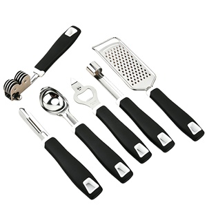 Juego de utensilios de cocina de material grueso con mango cómodo, cortador de pizza de acero inoxidable 430, fácil de limpiar, utensilios de cocina sostenibles con almacenamiento. - Product Image 1