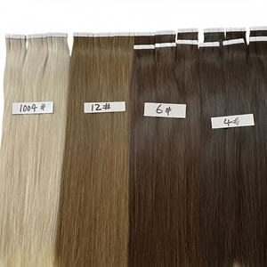 Extensiones de Cabello Humano Remy con Cinta Adhesiva, Cabello Virgen, Doble Trama, Doble Grosor, para Alargamiento en Salón - Product Image 1