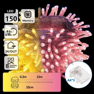 Striscia luminosa piatta a batterie 3AA, facile da installare, portatile, ideale per decorare spazi e creare atmosfere accoglienti. - Product Image 1