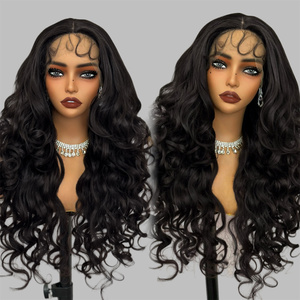 Perruques synthétiques de haute qualité à <span class=keywords><strong>cheveux</strong></span> longs bouclés, vente en gros, perruques synthétiques à dentelle HD résistantes à la chaleur, ondulées et bouclées - Product Image 4