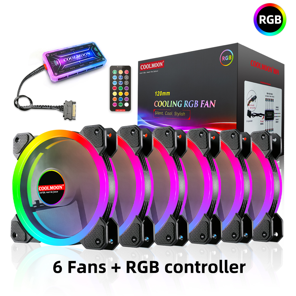 Wholesale COOLMOON OEM 6Pin LED Light RGB Gaming PC Computer Fans Kit ...