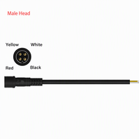 Connecteur rapide d'alimentation de qualité aéronautique mâle-femelle miniature étanche à 4 broches en cuivre, câble d'extension LED extérieur 220V