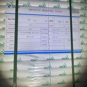 Papel Woodfree Sin Recubrimiento de Alta Calidad 70gsm 80gsm de Chenmin, Papel Woodfree Blanco 75gsm de Bohui - Product Image 1
