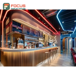 Creative Coffee Display <b>Rack</b> Tall Open Shelf Syrup Display Natural Oak Product Display <b>Rack</b> - Product Image 1