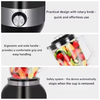 Mixeur Électrique Multifonction 4-en-1 : Blender, Extracteur de Jus, Mélangeur de Fruits, Broyeur Manuel Puissant en Acier Inoxydable avec Moteur en Cuivre Pur 7030