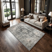 Tapis de salon imprimé 3D personnalisé, motif vintage, en polyester, à poils ras, style persan