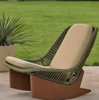 Ensemble de salon de jardin extérieur, chaise longue de détente pour cour, chaise à bascule, ensemble table basse de jardin en teck, moderne, une personne, style urbain côtier