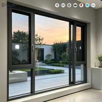 Ventana Abatible de Aluminio Resistente a Impactos, a Prueba de Huracanes, con Cierre de 3 Etapas, Doble Acristalamiento Certificado
