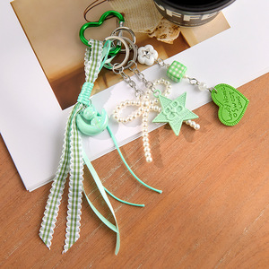 Colgante de bolso con cuentas verde de primavera, colgante de bolso tejido de verano a la moda, llavero - Product Image 6