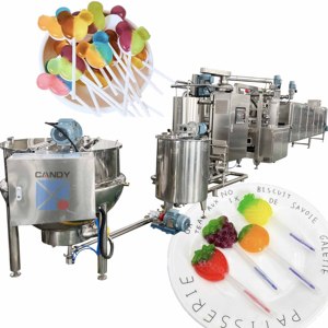 Automatico piatto lecca-lecca caramello gommoso morbido che fa la macchina incandescente bastone lecca-lecca linea di produzione - Product Image 1