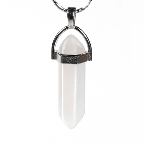 Crystal Quartz Spike Bullet Pencil Shape Electroplating Pendant