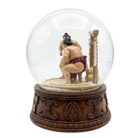 Personnalisé En Gros 100mm Résine Arbre De Noël Statue Verre Boule À Neige En Bois Base Artisanat Ornement Maison Décoration De Fête