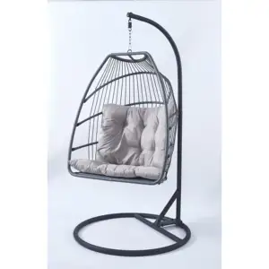 Vente en gros de balançoire d'intérieur en métal pour adulte balançoire ronde de patio <span class=keywords><strong>chaise</strong></span> œuf <span class=keywords><strong>suspendue</strong></span> pliable moderne rose <span class=keywords><strong>avec</strong></span> repose-pieds - Product Image 1