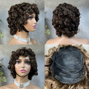 Peluca SDD Omotola Hecha a Máquina, Peluca con Volumen, 100% Cabello Humano, Densidad Completa, 10 Pulgadas - Product Image 6